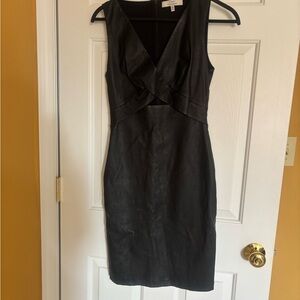 Robert Rodriguez Black Faux Leather Mini Dress